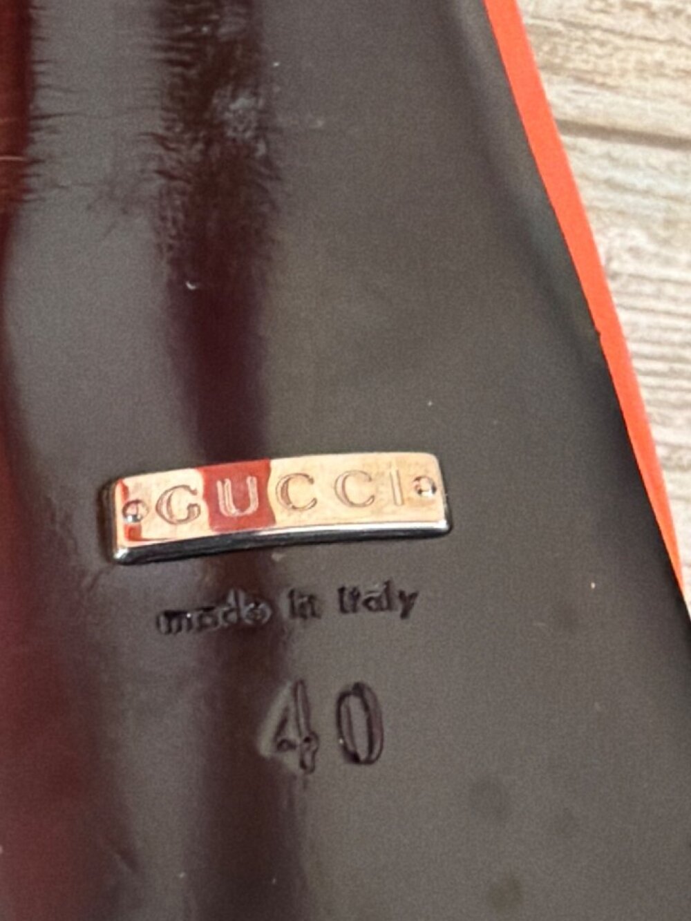Authentic Gucci Malaga Kid Orange Leather Studded Heels EU40 US9/9.5 w/COA & Box - Picture 11 of 16